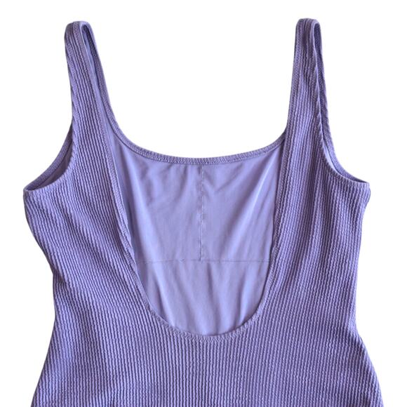 Purple Ribbed Women's Swimsuit - Picture 7 of 9